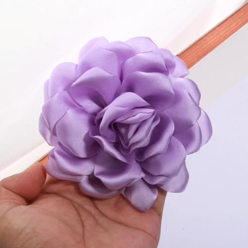 LIUXIN 10 Stück 12 cm Satinstoff mit gebrannten Kanten, künstliche Blumen für Hochzeitskleid, Dekoration, Spitze, mehrschichtig, Zubehör, Seide von LIUXIN
