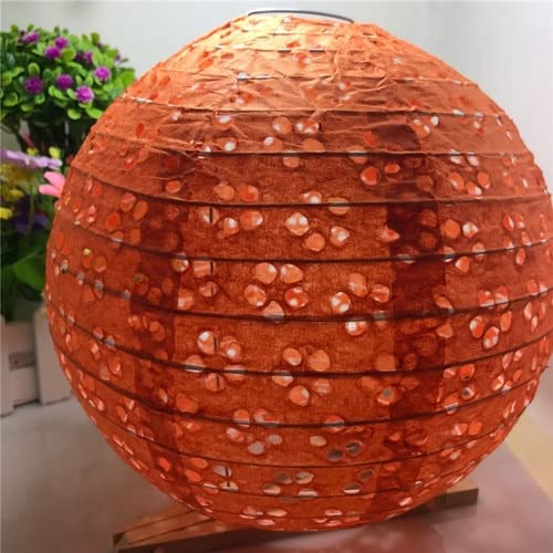 LIUXIN 16inch 40cm China Runde Hohle Papierlaterne 9 Farbe Hohle Papierlaternen Hochzeit Laternen Papier Lampenschirm Urlaub Party Supplies, Orange von LIUXIN