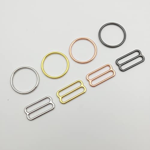 LIUXIN 200 Stück/Los Silber/Gold/Roségold/Schwarze BH-Ringe und Schieber von LIUXIN
