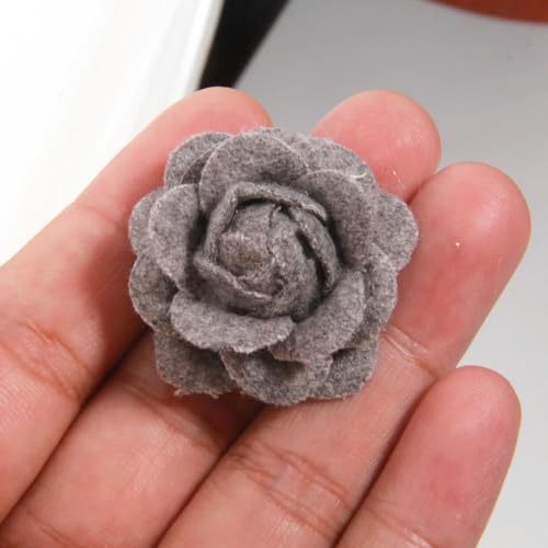 LIUXIN 3,5 cm Rosenband, Satin-Rosetten, handgefertigt, Stoff, künstliche Blumen, DIY-Bastelkleidung, Rosenknospen-Kopfschmuck von LIUXIN