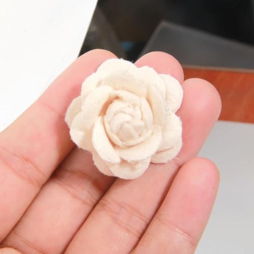 LIUXIN 3,5 cm Rosenband, Satin-Rosetten, handgefertigt, Stoff, künstliche Blumen, DIY-Bastelkleidung, Rosenknospen-Kopfschmuck von LIUXIN