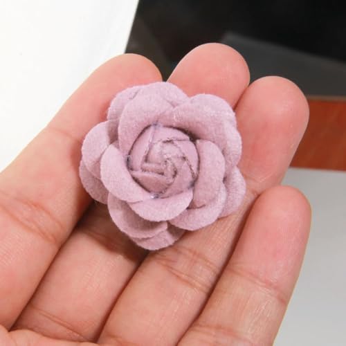 LIUXIN 3,5 cm Rosenband, Satin-Rosetten, handgefertigt, Stoff, künstliche Blumen, DIY-Bastelkleidung, Rosenknospen-Kopfschmuck von LIUXIN