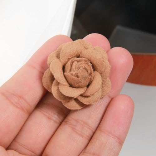 LIUXIN 3,5 cm Rosenband, Satin-Rosetten, handgefertigt, Stoff, künstliche Blumen, DIY-Bastelkleidung, Rosenknospen-Kopfschmuck von LIUXIN