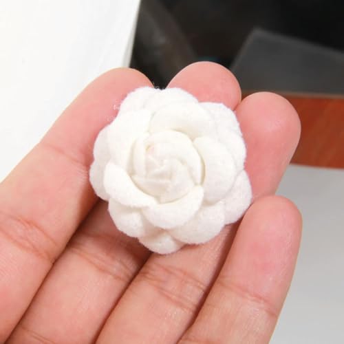 LIUXIN 3,5 cm Rosenband, Satin-Rosetten, handgefertigt, Stoff, künstliche Blumen, DIY-Bastelkleidung, Rosenknospen-Kopfschmuck von LIUXIN