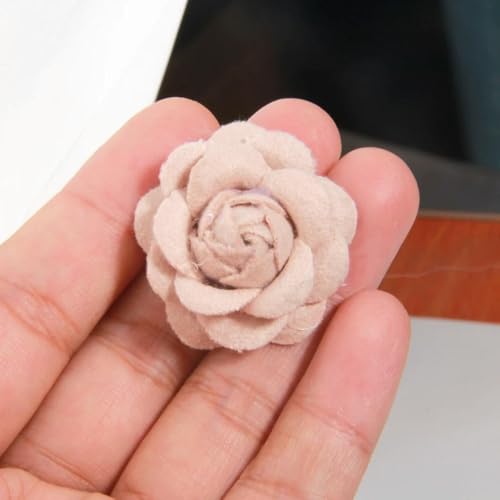 LIUXIN 3,5 cm Rosenband, Satin-Rosetten, handgefertigt, Stoff, künstliche Blumen, DIY-Bastelkleidung, Rosenknospen-Kopfschmuck von LIUXIN