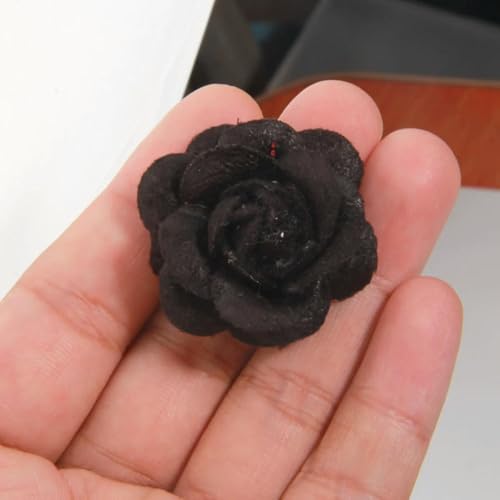 LIUXIN 3,5 cm Rosenband, Satin-Rosetten, handgefertigt, Stoff, künstliche Blumen, DIY-Bastelkleidung, Rosenknospen-Kopfschmuck von LIUXIN