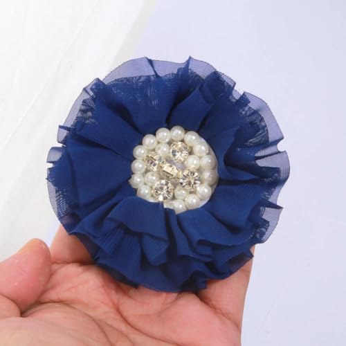 LIUXIN 5 Stück 10 cm Gaze-Organza-Stoff, große Rose, künstlicher Blumenkopf, Hochzeitskleid, Rock, Heimhut, Dekoration von LIUXIN