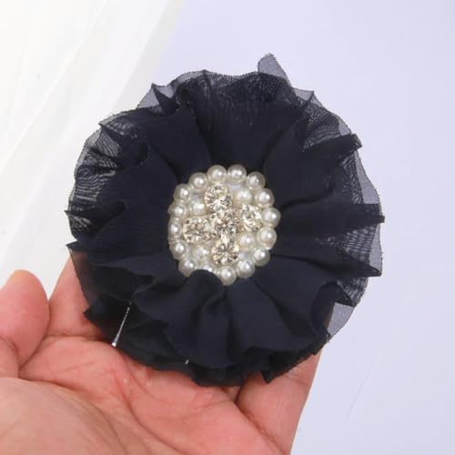 LIUXIN 5 Stück 10 cm Gaze-Organza-Stoff, große Rose, künstlicher Blumenkopf, Hochzeitskleid, Rock, Heimhut, Dekoration von LIUXIN