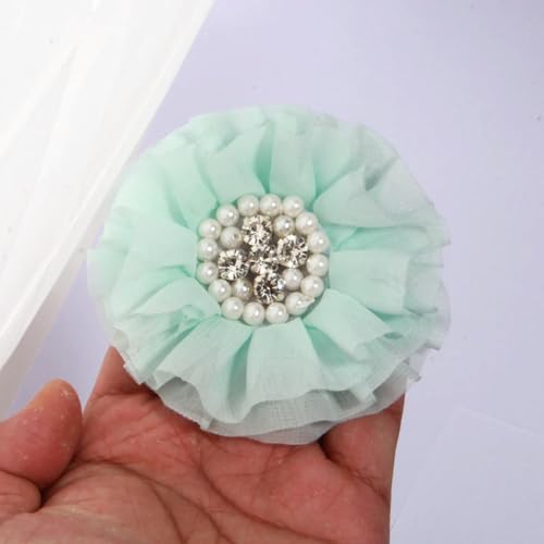 LIUXIN 5 Stück 10 cm Gaze-Organza-Stoff, große Rose, künstlicher Blumenkopf, Hochzeitskleid, Rock, Heimhut, Dekoration von LIUXIN