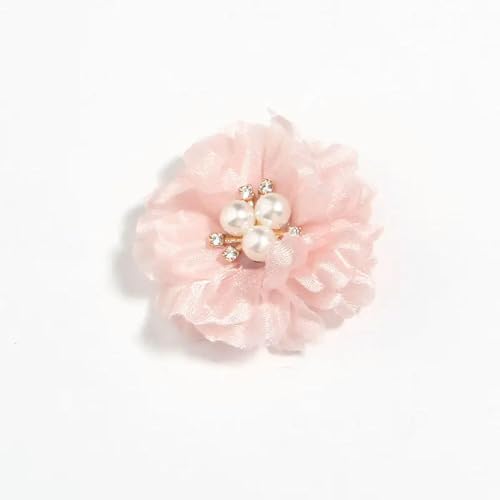 LIUXIN 5 Stück 5 cm Perlennetz-Gaze-Blume, künstliche Blume, Seidenblumen, Boutique-Spitzenbesatz, Patch, Applikation, Spitzenstoff, Hochzeit von LIUXIN