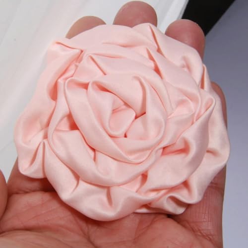 LIUXIN 5 Stück 7,5 cm handgefertigte Rosen aus Satinstoff, künstliche Blumen für Hochzeit, Braut, Kleid, Kleidung, Hüte, Dekoration, Stirnband von LIUXIN