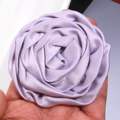 LIUXIN 5 Stück 7,5 cm handgefertigte Rosen aus Satinstoff, künstliche Blumen für Hochzeit, Braut, Kleid, Kleidung, Hüte, Dekoration, Stirnband von LIUXIN