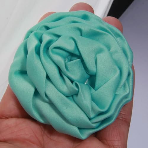 LIUXIN 5 Stück 7,5 cm handgefertigte Rosen aus Satinstoff, künstliche Blumen für Hochzeit, Braut, Kleid, Kleidung, Hüte, Dekoration, Stirnband von LIUXIN