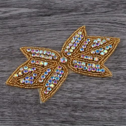 LIUXIN Handgefertigte modische Kristallkrone/Schleifen, Brautkostüm, Perlenkleid-Dekoration, zum Aufnähen, Strass-Applikation für Hochzeit von LIUXIN