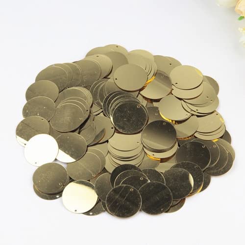 LIUXIN Pailletten 25mm Große Pailletten Mit 1 Seitenloch PVC Flach Runde Lose Pailletten Pailletten Nähen Handwerk DIY Kleidungsstück Zubehör 10g von LIUXIN