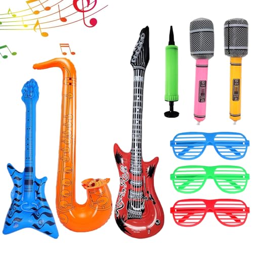 Fotobox Accessoires 9 Stück Luftgitarren Zum Aufblasen Aufblasbare Gitarre Aufblasbare Instrumente Aufblasbares Mikrofon,Geeignet FüR Partydekorationen, Rock-Partygeschenke, Partygeschenke Fotobox Accessoires 9 Stück Luftgitarren Zum Aufblasen Aufblasbare Gitarre Aufblasbare Instrumente Aufblasbares Mikrofon,Geeignet FüR Partydekorationen, Rock-Partygeschenke, Partygeschenke von LIUYIDM