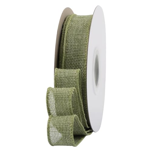 LIUYIDM Grün Schleifenband Juteband mit Draht Breite 2,5 cm x 18,2 m Salbeigrün Jute Geschenkband für Schleifen, Geeignet für DIY-Bastelverpackungen, Geschenke und Blumenstraußdekoration (Helles Moos) LIUYIDM Grün Schleifenband Juteband mit Draht Breite 2,5 cm x 18,2 m Salbeigrün Jute Geschenkband für Schleifen, Geeignet für DIY-Bastelverpackungen, Geschenke und Blumenstraußdekoration (Helles Moos) von LIUYIDM