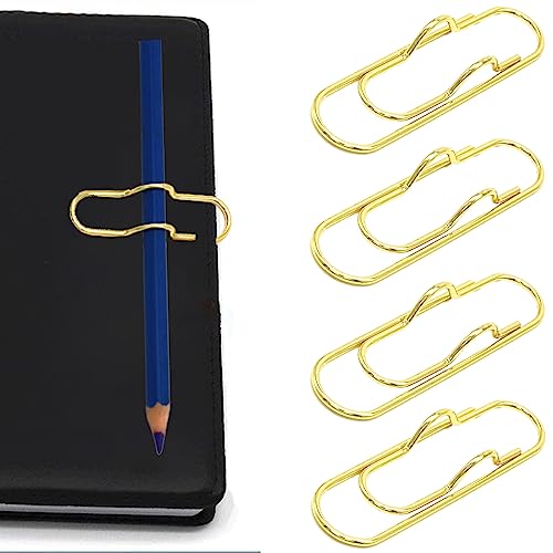Stift Clips in Gold, 10er-Pack Büroklammer-Stifthalter für Notebook, Metallklammern für Bücher, Journal, Klemmbrett, Papier, etc. - Passt für fast jede Stiftgröße von LIVELYPET