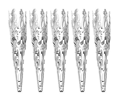LIXBD Blumen-Perlenkappen, Filigrane Perlen, Kegel, Perlenkappe zum Basteln, Ohrring-Schmuckherstellung, 100 Stück (Bronze) (Farbe: Silber) von LIXBD