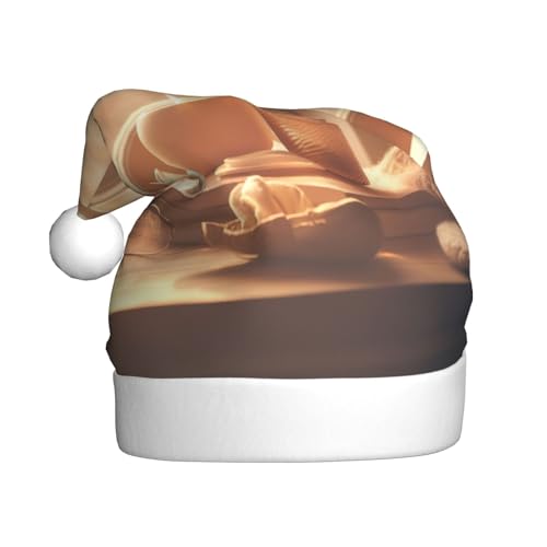 LIXLZH Aromatische Kerze Druck Weihnachtsmann Hut Erwachsene Unisex Winter Beanie Cap Nette und fangen Augen Weihnachten Hut Festliche Party von LIXLZH