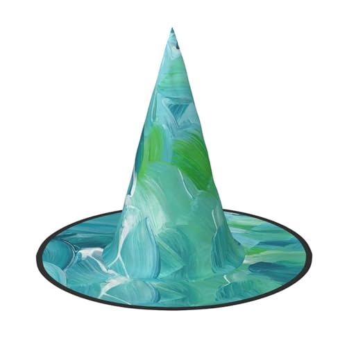 LIXLZH Blaue Ölfarbe Textur Druck Hut Partyzubehör Kostüm Zubehör Zauberer Maskerade Halloween Hut Spitzhut von LIXLZH