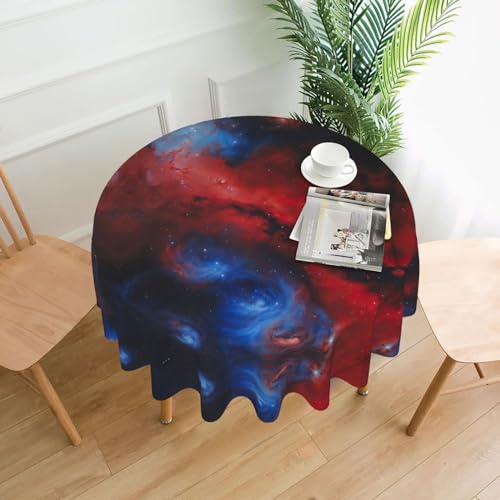 LIXLZH Runde Tischdecke mit Galaxie-Druck, für drinnen und draußen, geeignet für Esstische, Versammlungen, Rot / Blau LIXLZH Runde Tischdecke mit Galaxie-Druck, für drinnen und draußen, geeignet für Esstische, Versammlungen, Rot / Blau von LIXLZH