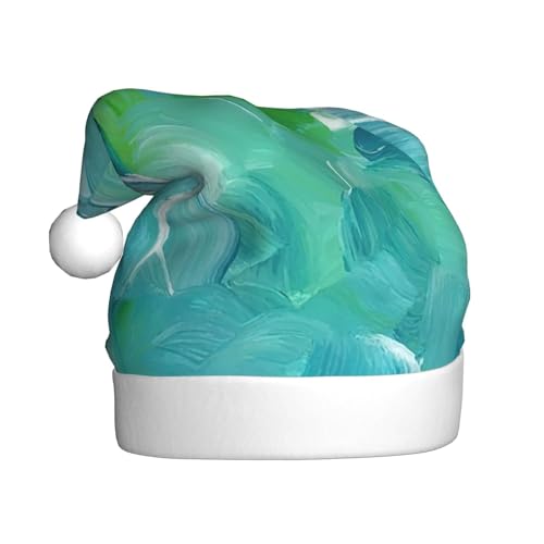 LIXLZH Weihnachtsmütze für Erwachsene, Unisex, Motiv: blaue Ölfarbe, für Erwachsene, niedlich, auffällig von LIXLZH