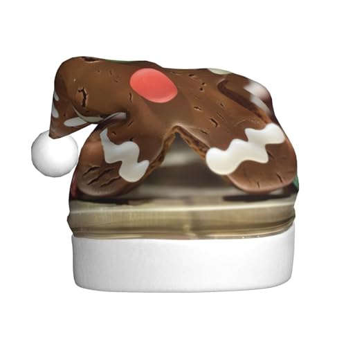 LIXLZH Weihnachtsmütze mit Lebkuchenmann, Süßigkeiten-Druck, Unisex, Wintermütze, niedlich, auffällig LIXLZH Weihnachtsmütze mit Lebkuchenmann, Süßigkeiten-Druck, Unisex, Wintermütze, niedlich, auffällig von LIXLZH