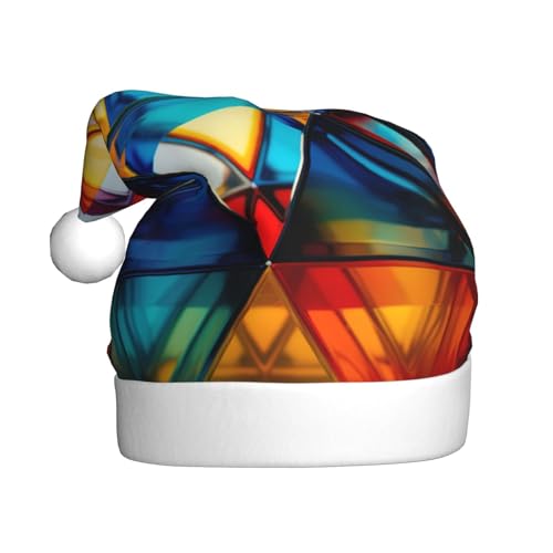 LIXLZH Weihnachtsmütze mit buntem Dreiecksdruck, Unisex, Wintermütze, niedlich, auffällig LIXLZH Weihnachtsmütze mit buntem Dreiecksdruck, Unisex, Wintermütze, niedlich, auffällig von LIXLZH