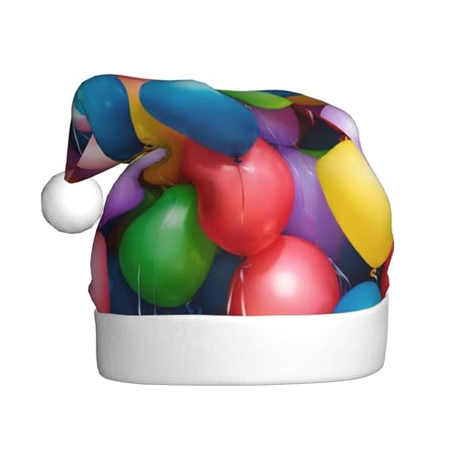 LIXLZH Weihnachtsmütze mit bunten Luftballons, blauer Himmel, Unisex, Wintermütze, niedlich, auffällig LIXLZH Weihnachtsmütze mit bunten Luftballons, blauer Himmel, Unisex, Wintermütze, niedlich, auffällig von LIXLZH