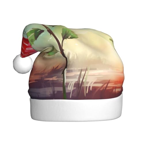LIXLZH Weihnachtsmütze mit schönem Rosengemälde, Unisex, für Erwachsene, niedlich, auffällig LIXLZH Weihnachtsmütze mit schönem Rosengemälde, Unisex, für Erwachsene, niedlich, auffällig von LIXLZH