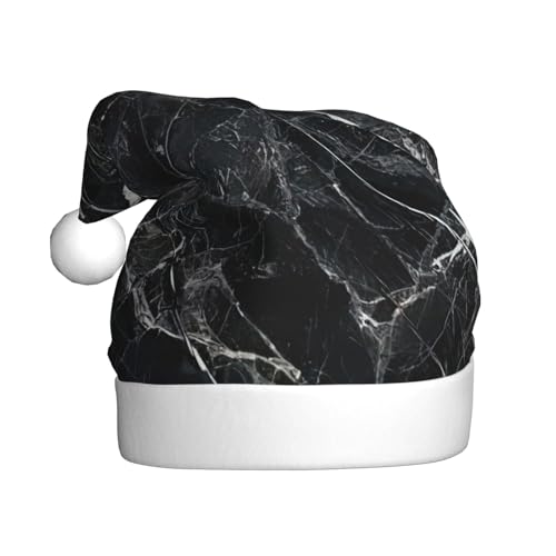 LIXLZH Weihnachtsmütze mit schwarzem Marmor-Aufdruck, Unisex, Wintermütze, niedlich, auffällig von LIXLZH
