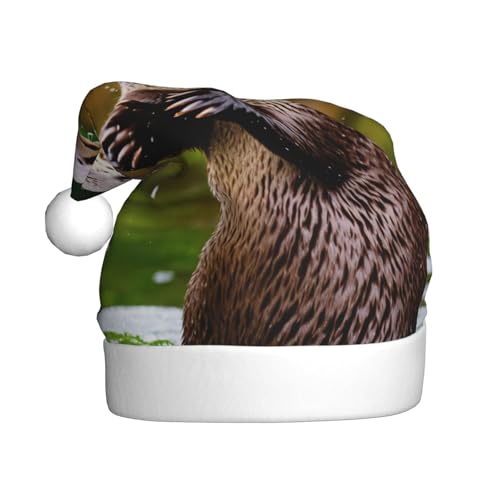 LIXLZH Weihnachtsmütze mit süßem braunem Otter-Druck, für Erwachsene, Unisex, Wintermütze, niedlich, auffällig LIXLZH Weihnachtsmütze mit süßem braunem Otter-Druck, für Erwachsene, Unisex, Wintermütze, niedlich, auffällig von LIXLZH