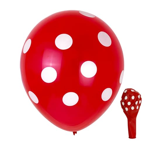 LIXSAZSE 100 Stück Polka Dot Balloons Latex Wave Point Balloon Layout Bunte Atmosphäre Arrangement Foto Requisiten zum Feiern, Roter/weißer Punkt LIXSAZSE 100 Stück Polka Dot Balloons Latex Wave Point Balloon Layout Bunte Atmosphäre Arrangement Foto Requisiten zum Feiern, Roter/weißer Punkt von LIXSAZSE