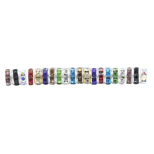 LIXSAZSE 100 Stück Strassrondellen mit großen Löchern, Zwischenperlen, mehrfarbig, lose Perlen, Armband, Halskettenzubehör, Gemischte Farbe, 8MM100 Stück LIXSAZSE 100 Stück Strassrondellen mit großen Löchern, Zwischenperlen, mehrfarbig, lose Perlen, Armband, Halskettenzubehör, Gemischte Farbe, 8MM100 Stück von LIXSAZSE