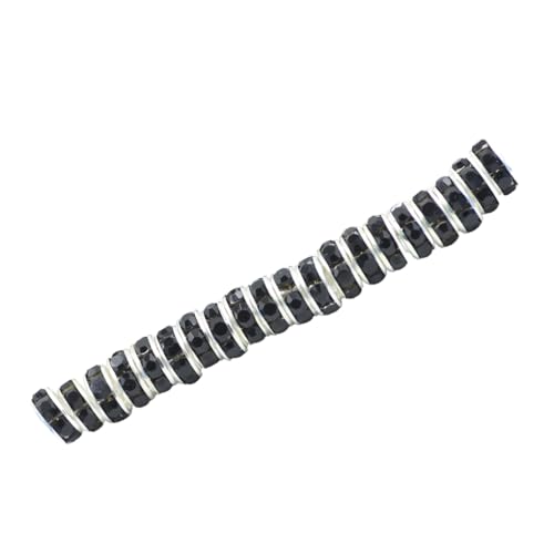 LIXSAZSE 100 Stück Strassrondellen mit großen Löchern, Zwischenperlen, mehrfarbig, lose Perlen, Armband, Halskettenzubehör, Schwarz, 8MM100 Stück LIXSAZSE 100 Stück Strassrondellen mit großen Löchern, Zwischenperlen, mehrfarbig, lose Perlen, Armband, Halskettenzubehör, Schwarz, 8MM100 Stück von LIXSAZSE