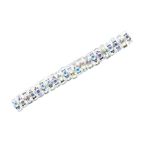 LIXSAZSE 100 Stück Strassrondellen mit großen Löchern, Zwischenperlen, mehrfarbig, lose Perlen, Armband, Halskettenzubehör, Weiß AB, 8MM100 Stück LIXSAZSE 100 Stück Strassrondellen mit großen Löchern, Zwischenperlen, mehrfarbig, lose Perlen, Armband, Halskettenzubehör, Weiß AB, 8MM100 Stück von LIXSAZSE