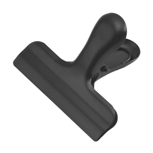 LIXSAZSE 10x Beutelclip Set Langlebiger, starker Halt, multifunktionale Edelstahl Edelstahlklemmen, Verschlussclip, Federclip, Schwarz von LIXSAZSE