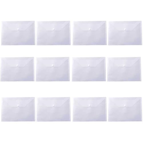 LIXSAZSE 12 Stück A4 Kunststoffumschläge, wasserdichte Aktenordner, Informationen, Testpapier, Tutorial, Organizer, Tasche, Büro, Klar LIXSAZSE 12 Stück A4 Kunststoffumschläge, wasserdichte Aktenordner, Informationen, Testpapier, Tutorial, Organizer, Tasche, Büro, Klar von LIXSAZSE