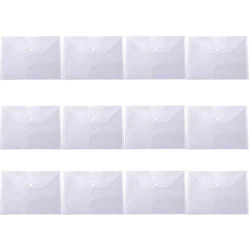LIXSAZSE 12 Stück A4 Kunststoffumschläge, wasserdichte Aktenordner, Informationen, Testpapier, Tutorial, Organizer, Tasche, Büro, Klarsicht/Etikettentasche LIXSAZSE 12 Stück A4 Kunststoffumschläge, wasserdichte Aktenordner, Informationen, Testpapier, Tutorial, Organizer, Tasche, Büro, Klarsicht/Etikettentasche von LIXSAZSE