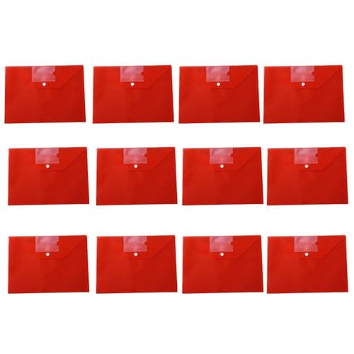 LIXSAZSE 12 Stück A4 Kunststoffumschläge, wasserdichte Aktenordner, Informationen, Testpapier, Tutorial, Organizer, Tasche, Büro, Rot/Etikettentasche LIXSAZSE 12 Stück A4 Kunststoffumschläge, wasserdichte Aktenordner, Informationen, Testpapier, Tutorial, Organizer, Tasche, Büro, Rot/Etikettentasche von LIXSAZSE