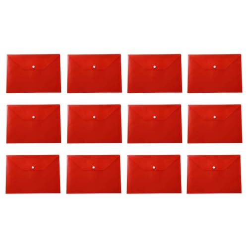 LIXSAZSE 12 Stück A4 Kunststoffumschläge, wasserdichte Aktenordner, Informationen, Testpapier, Tutorial, Organizer, Tasche, Büro, Rot LIXSAZSE 12 Stück A4 Kunststoffumschläge, wasserdichte Aktenordner, Informationen, Testpapier, Tutorial, Organizer, Tasche, Büro, Rot von LIXSAZSE