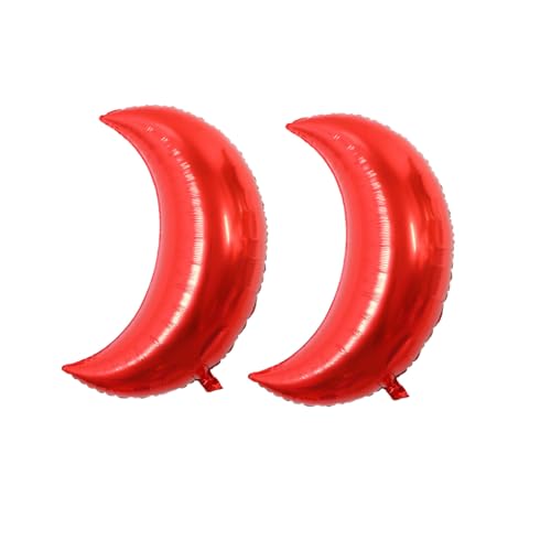 LIXSAZSE 2 Stück Partydekorationen Aluminiumfolie Material Große Größe Hausbedarf Mondförmige Atmosphäre Anordnung Elastischer Ballon, Rot LIXSAZSE 2 Stück Partydekorationen Aluminiumfolie Material Große Größe Hausbedarf Mondförmige Atmosphäre Anordnung Elastischer Ballon, Rot von LIXSAZSE
