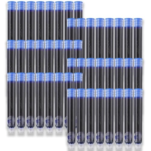 LIXSAZSE 4er Set mit blauen Tintenstiften, Tinte glatt, Tintenersatz, Stifte, Füllfederhalter Nachfüllungen, internationale Innendurchmesser Spezifikationen, blaue Tinte, 0.5 mm von LIXSAZSE