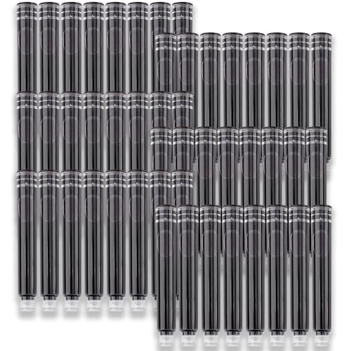 LIXSAZSE 4er Set mit blauen Tintenstiften, Tinte glatt, Tintenersatz, Stifte, Füllfederhalter Nachfüllungen, internationale Innendurchmesser Spezifikationen, schwarze Tinte, 0.5 mm von LIXSAZSE