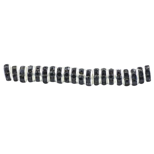LIXSAZSE 50 Stück Strassrondelle mit großem Loch, handgefertigte Zwischenperlen, Schmuckzubehör, Kristall, lose Perlen, Zubehör, Schwarz, 8MM50 Stück LIXSAZSE 50 Stück Strassrondelle mit großem Loch, handgefertigte Zwischenperlen, Schmuckzubehör, Kristall, lose Perlen, Zubehör, Schwarz, 8MM50 Stück von LIXSAZSE