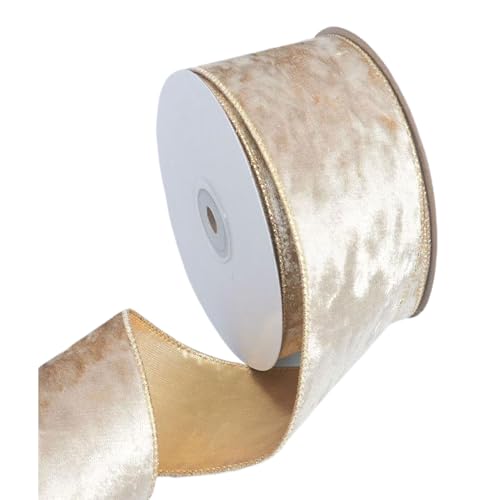 LIXSAZSE Rotes Baumband mit Draht, Samt, breit, 9,1 m, Weihnachtsdekoration, Polyester, rotes Band für Weihnachtsbaum, rotes Drahtband, C von LIXSAZSE