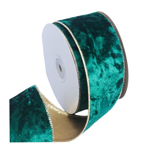 LIXSAZSE Rotes Baumband mit Draht, Samt, breit, 9,1 m, Weihnachtsdekoration, Polyester, rotes Band für Weihnachtsbaum, rotes Drahtband, E von LIXSAZSE