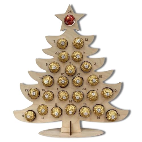 LIXSAZSE Rustikaler Weihnachts Advents Kalender aus Holz, nachfüllbar, unvollendet, Schokoladenregal, Party, Zuhause, Miniatur, Handwerk, Kinder, Nr.01 LIXSAZSE Rustikaler Weihnachts Advents Kalender aus Holz, nachfüllbar, unvollendet, Schokoladenregal, Party, Zuhause, Miniatur, Handwerk, Kinder, Nr.01 von LIXSAZSE