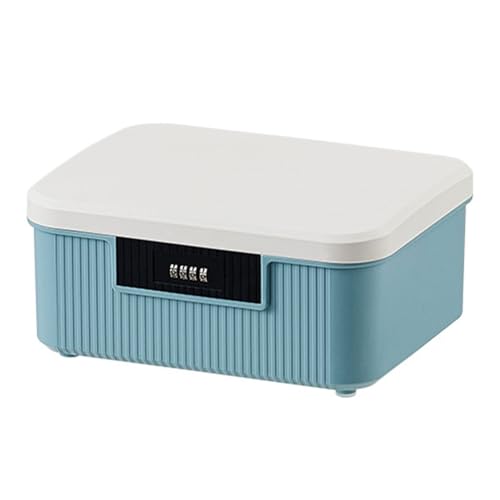LIXSAZSE Stapelbare Aufbewahrungsbox für platzsparende Organisation, ABS Kunststoff Organizer, Sortierbox, Safe, robust und langlebig, Blau von LIXSAZSE